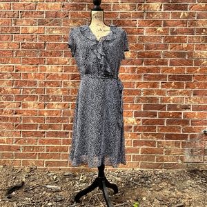 MSK Animal Print Flutter Sleeve Knee-Length Dress Size 14 Petite